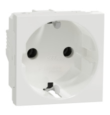 Розетка 220В Schneider Electric NU303618 Unica New, білий, пластик, із заземленням, Schuko, ip20, без захисної кришки, без шторок