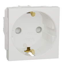 Розетка 220В Schneider Electric NU303718 Unica New, білий, пластик, із заземленням, Schuko, ip21, без захисної кришки, зі шторками