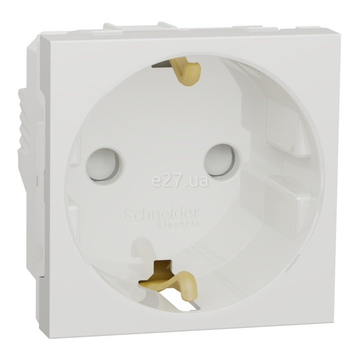 Розетка 220В Schneider Electric NU303718 Unica New, білий, пластик, із заземленням, Schuko, ip21, без захисної кришки, зі шторками · Schneider Electric · schneider-electric-nu303718