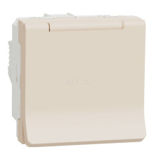 Розетка 220В Schneider Electric NU303744TA Unica New, бежевий, пластик, із заземленням, Schuko, ip40, із захисною кришкою, зі шторками