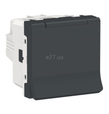 Розетка 220В Schneider Electric NU303754TA Unica New, антрацит, пластик, із заземленням, Schuko, із захисною кришкою, зі шторками