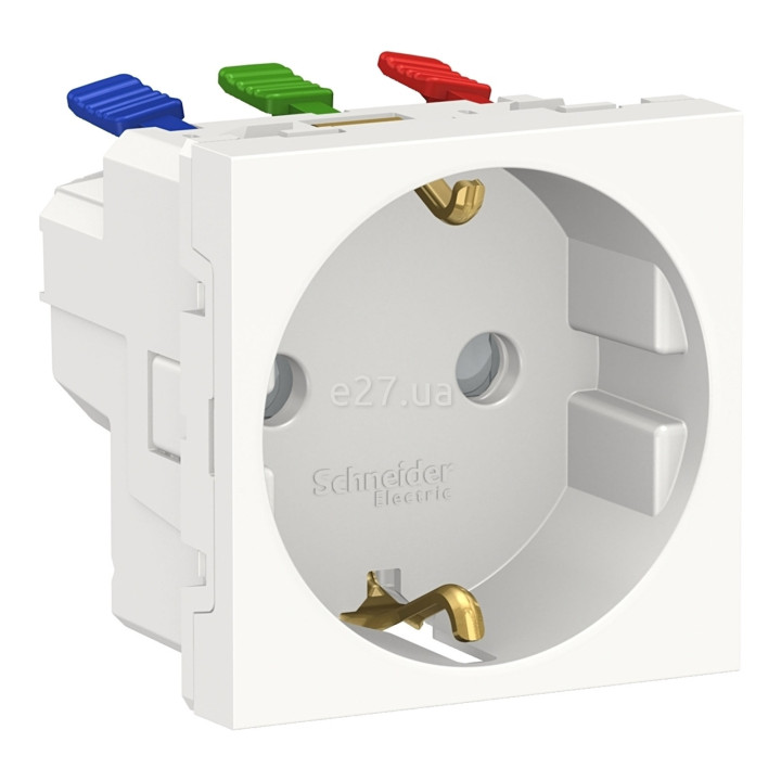 Розетка 220В Schneider Electric NU305718 Unica New, білий, пластик, із заземленням, Schuko, без захисної кришки, зі шторками · Schneider Electric · schneider-electric-nu305718