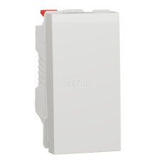 Перемикач прохідний 1-клавішний Schneider Electric NU310318 Unica New, білий, пластик, без підсвітки та індикації