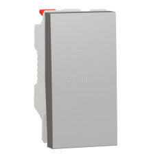 Перемикач прохідний 1-клавішний Schneider Electric NU310330 Unica New, алюміній, пластик, без підсвітки та індикації