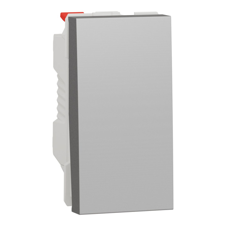Перемикач прохідний 1-клавішний Schneider Electric NU310330 Unica New, алюміній, пластик, без підсвітки та індикації · Schneider Electric · schneider-electric-nu310330