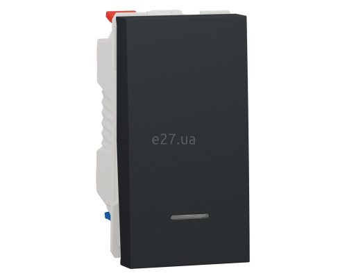 Перемикач прохідний 1-клавішний Schneider Electric NU310354S Unica New, антрацит, пластик, сумісний з підсвіткою або індикацією