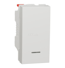 Вимикач без фіксації 1-клавішний Schneider Electric NU310618N Unica New, білий, пластик, сумісний з підсвіткою або індикацією