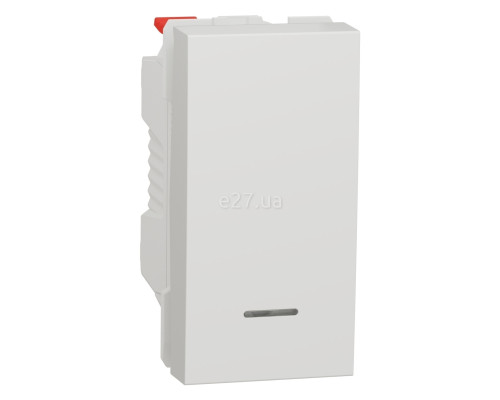 Вимикач без фіксації 1-клавішний Schneider Electric NU310618N Unica New, білий, пластик, сумісний з підсвіткою або індикацією