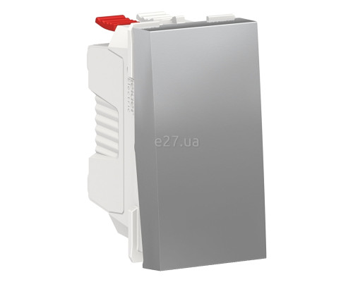 Вимикач без фіксації 1-клавішний Schneider Electric NU310630 Unica New, алюміній, пластик, без підсвітки та індикації