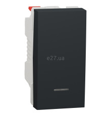 Вимикач без фіксації 1-клавішний Schneider Electric NU310654N Unica New, антрацит, пластик, сумісний з підсвіткою або індикацією