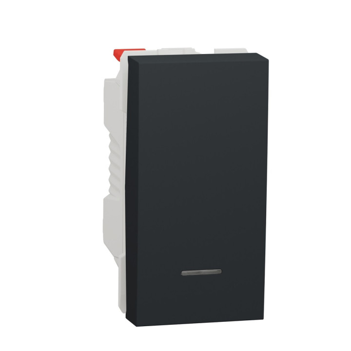 Вимикач без фіксації 1-клавішний Schneider Electric NU310654N Unica New, антрацит, пластик, сумісний з підсвіткою або індикацією · Schneider Electric · schneider-electric-nu310654n