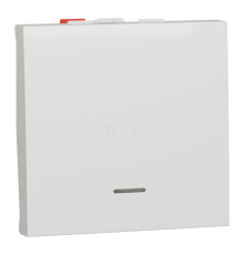 Перемикач прохідний 1-клавішний Schneider Electric NU320318S Unica New, білий, пластик, сумісний з підсвіткою або індикацією