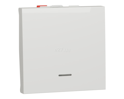 Перемикач прохідний 1-клавішний Schneider Electric NU320318S Unica New, білий, пластик, сумісний з підсвіткою або індикацією