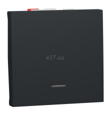 Перемикач прохідний 1-клавішний Schneider Electric NU320354S Unica New, антрацит, пластик, сумісний з підсвіткою або індикацією
