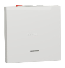 Вимикач без фіксації 1-клавішний Schneider Electric NU320618N Unica New, білий, пластик, сумісний з підсвіткою або індикацією
