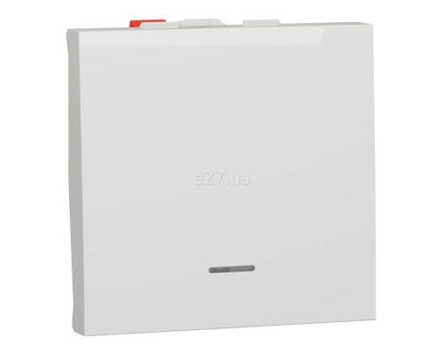 Вимикач без фіксації 1-клавішний Schneider Electric NU320618N Unica New, білий, пластик, сумісний з підсвіткою або індикацією