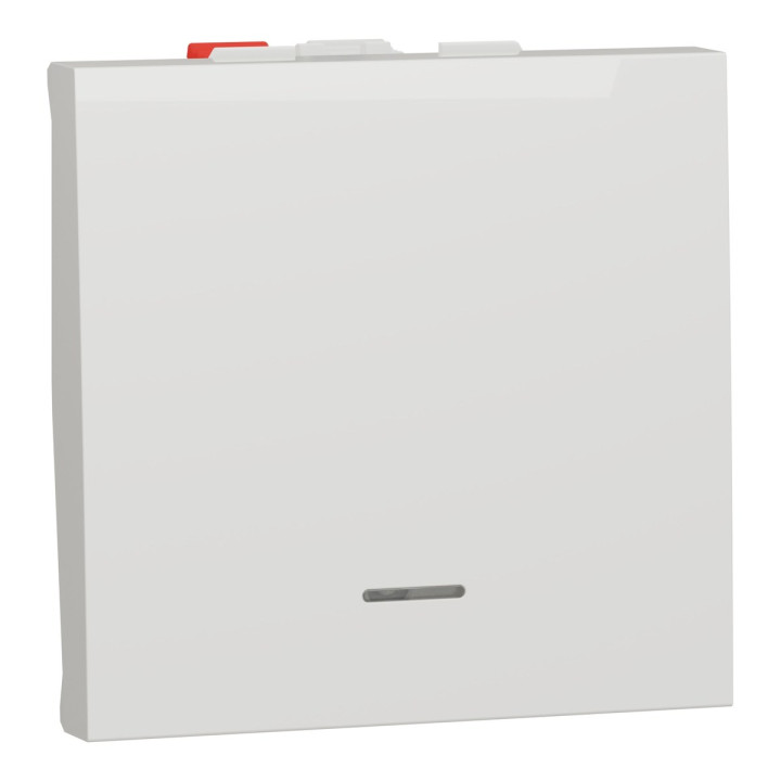 Вимикач без фіксації 1-клавішний Schneider Electric NU320618N Unica New, білий, пластик, сумісний з підсвіткою або індикацією · Schneider Electric · schneider-electric-nu320618n