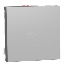 Вимикач без фіксації 1-клавішний Schneider Electric NU320630 Unica New, алюміній, пластик, без підсвітки та індикації