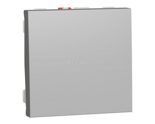 Вимикач без фіксації 1-клавішний Schneider Electric NU320630 Unica New, алюміній, пластик, без підсвітки та індикації