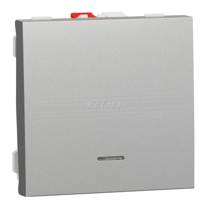 Вимикач без фіксації 1-клавішний Schneider Electric NU320630N Unica New, алюміній, пластик, сумісний з підсвіткою або індикацією · Schneider Electric · schneider-electric-nu320630n
