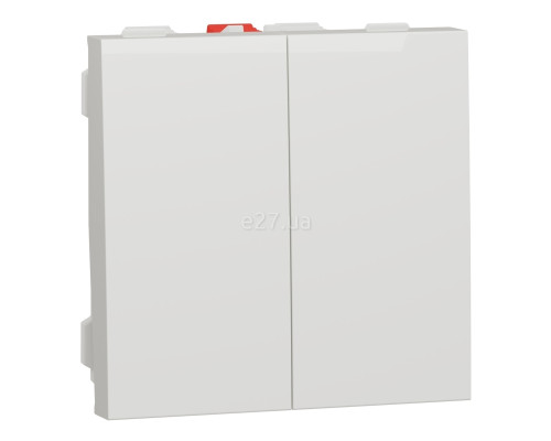 Вимикач 2-клавішний Schneider Electric NU321118 Unica New, білий, пластик, без підсвітки та індикації