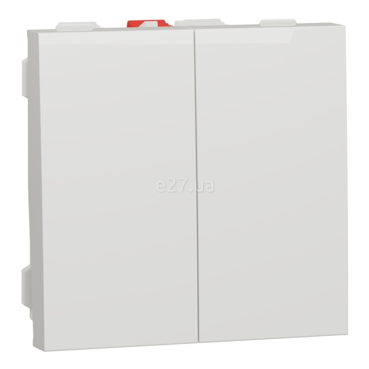 Вимикач 2-клавішний Schneider Electric NU321118 Unica New, білий, пластик, без підсвітки та індикації · Schneider Electric · schneider-electric-nu321118