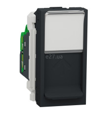 Розетка комп'ютерна Schneider Electric NU341054 Unica New, антрацит, пластик