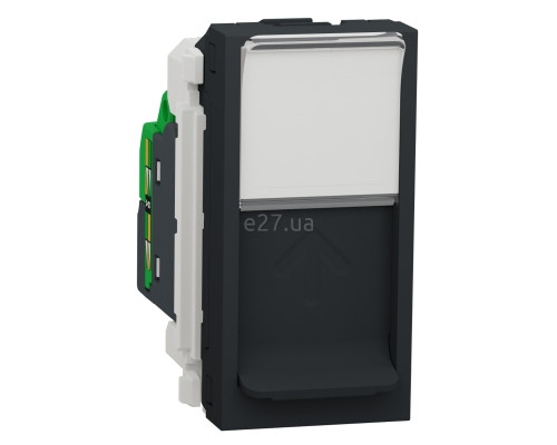 Розетка комп'ютерна Schneider Electric NU341454 Unica New, антрацит, пластик