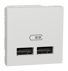 Розетка USB Schneider Electric NU341818 Unica New, білий, пластик