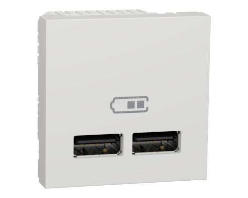 Розетка USB Schneider Electric NU341818 Unica New, білий, пластик