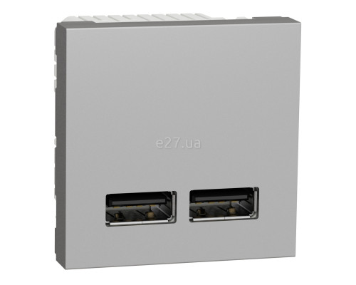 Розетка USB Schneider Electric NU341830 Unica New, алюміній, пластик