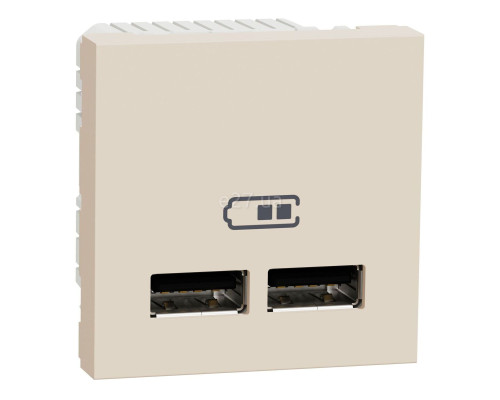 Розетка USB Schneider Electric NU341844 Unica New, бежевий, пластик