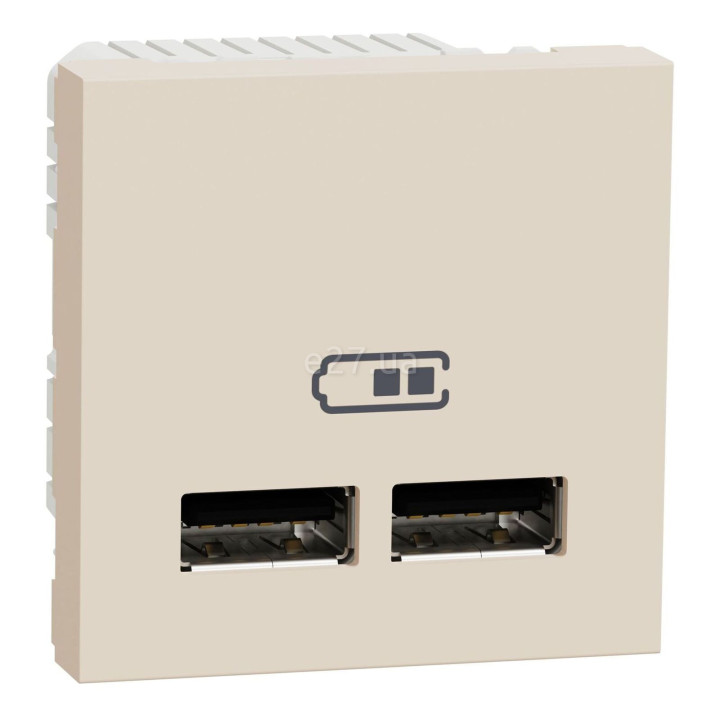 Розетка USB Schneider Electric NU341844 Unica New, бежевий, пластик · Schneider Electric · schneider-electric-nu341844