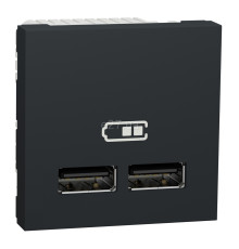 Розетка USB Schneider Electric NU341854 Unica New, антрацит, пластик