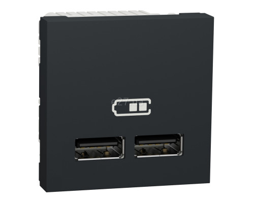 Розетка USB Schneider Electric NU341854 Unica New, антрацит, пластик