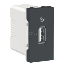 Розетка USB Schneider Electric NU342854 Unica New, антрацит, пластик