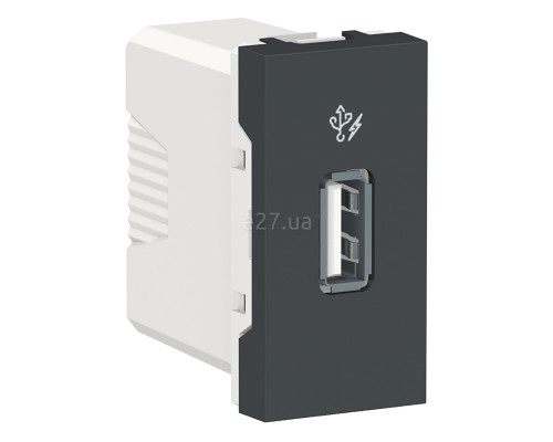 Розетка USB Schneider Electric NU342854 Unica New, антрацит, пластик