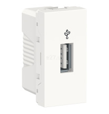 Розетка USB Schneider Electric NU342918 Unica New, білий, пластик