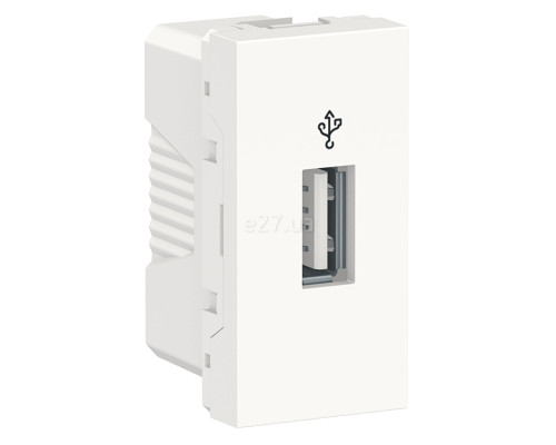 Розетка USB Schneider Electric NU342918 Unica New, білий, пластик