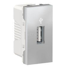 Розетка USB Schneider Electric NU342930 Unica New, алюміній, пластик