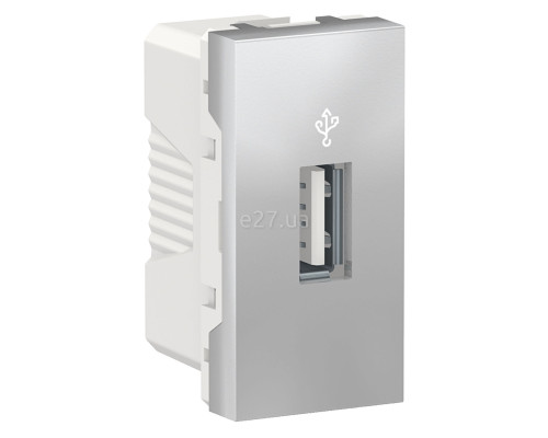 Розетка USB Schneider Electric NU342930 Unica New, алюміній, пластик