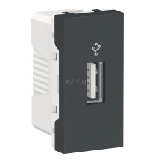 Розетка USB Schneider Electric NU342954 Unica New, антрацит, пластик