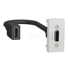 Розетка HDMI Schneider Electric NU343018 Unica New New Unica HDMI, білий, пластик