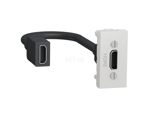 Розетка HDMI Schneider Electric NU343018 Unica New New Unica HDMI, білий, пластик