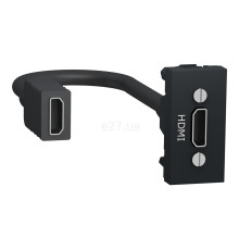 Розетка HDMI Schneider Electric NU343054 Unica New New Unica HDMI, антрацит, пластик
