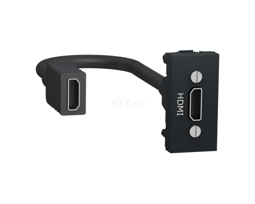 Розетка HDMI Schneider Electric NU343054 Unica New New Unica HDMI, антрацит, пластик