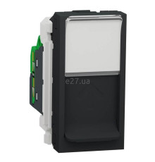 Розетка комп'ютерна Schneider Electric NU344854 Unica New, антрацит, пластик