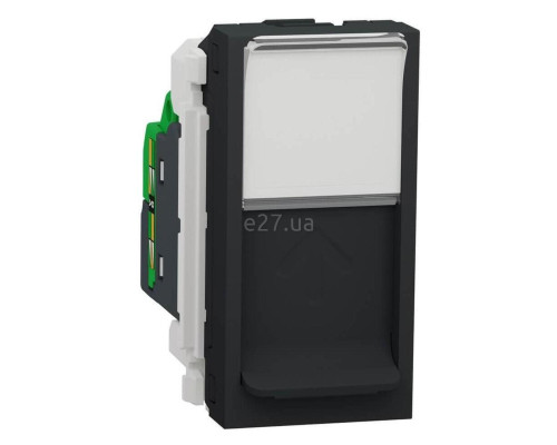 Розетка комп'ютерна Schneider Electric NU344854 Unica New, антрацит, пластик