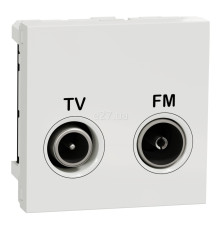 Розетка TV прохідна Schneider Electric NU345218 Unica New, білий, пластик