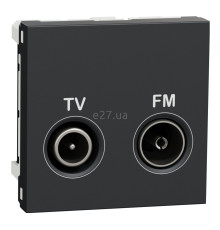 Розетка TV прохідна Schneider Electric NU345254 Unica New, антрацит, пластик